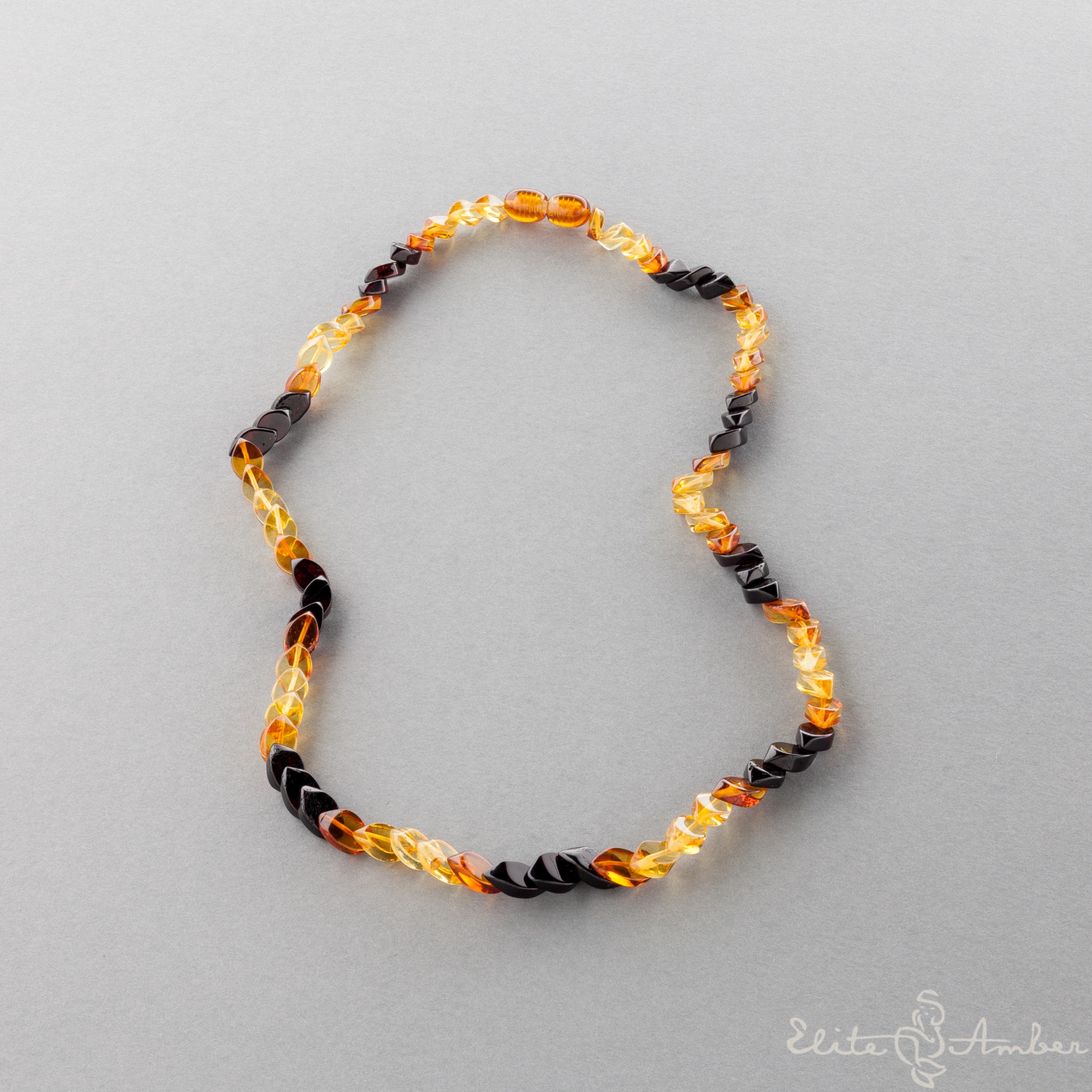 Amber necklace "Multi color rain"