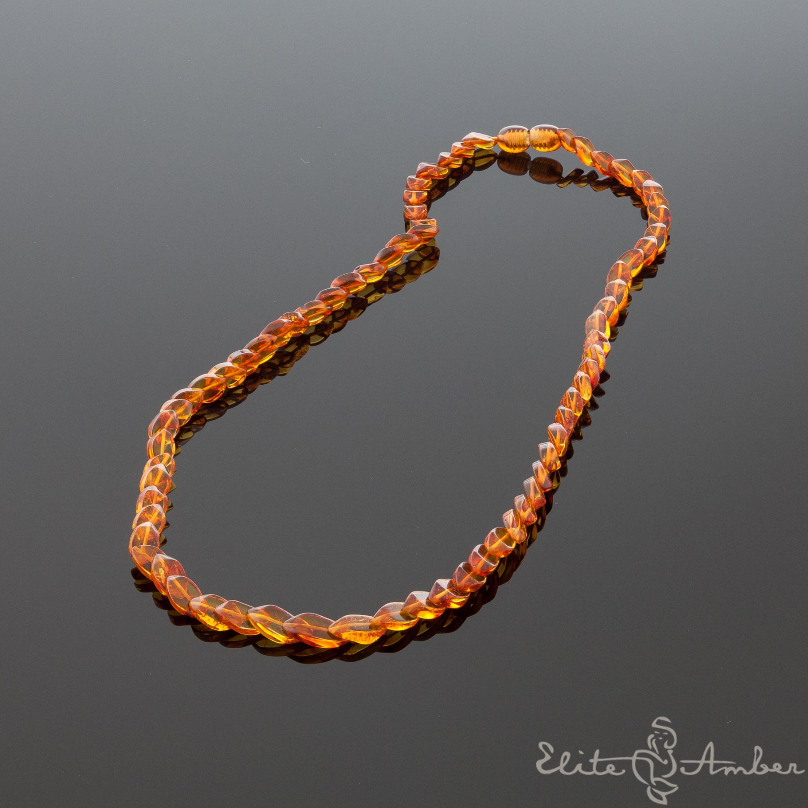 Amber necklace "Honey rain"