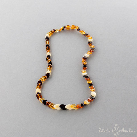 Amber necklace "White rain droplets"