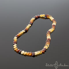 Amber necklace "Overlapping rain"