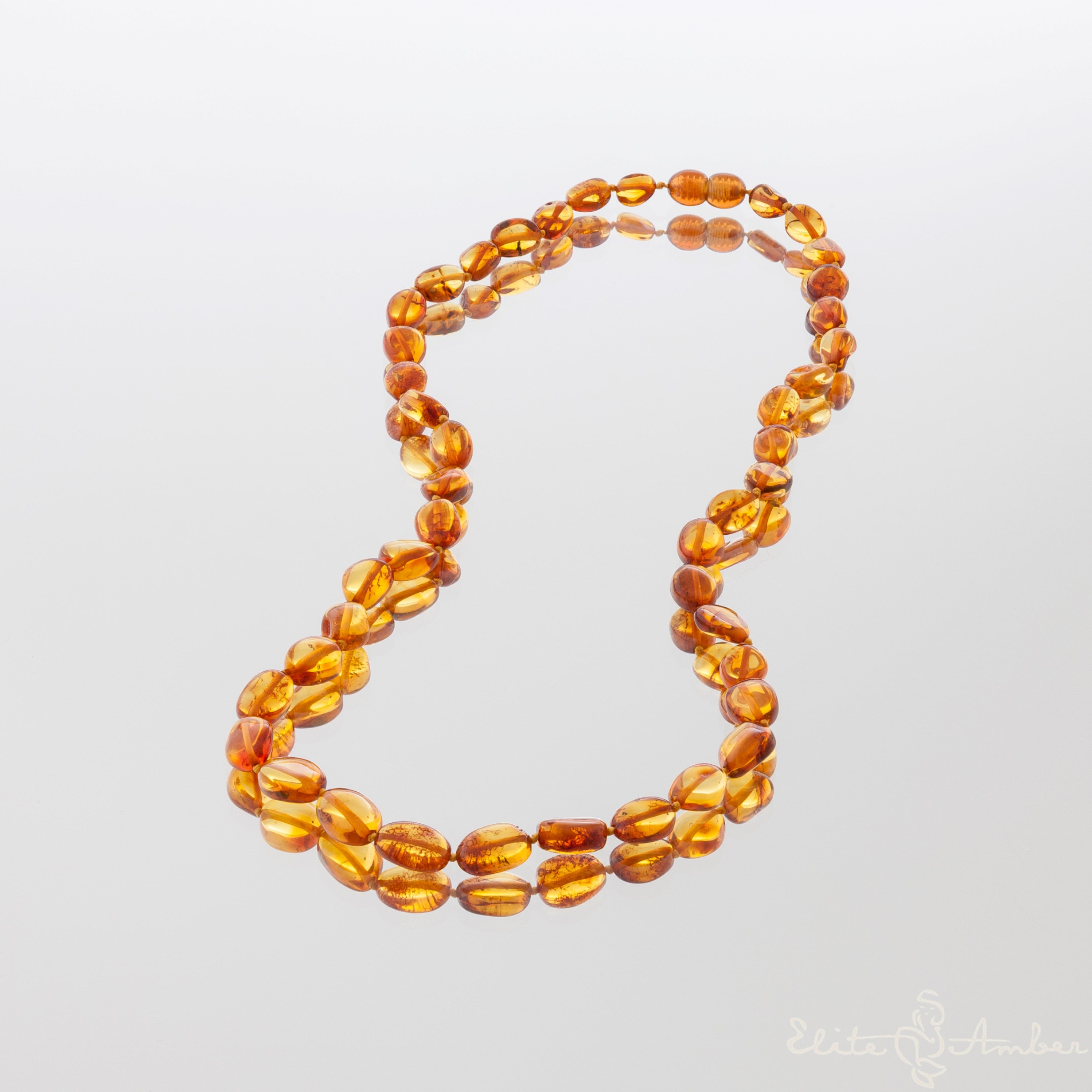 Amber necklace "Polished amber pebbles"