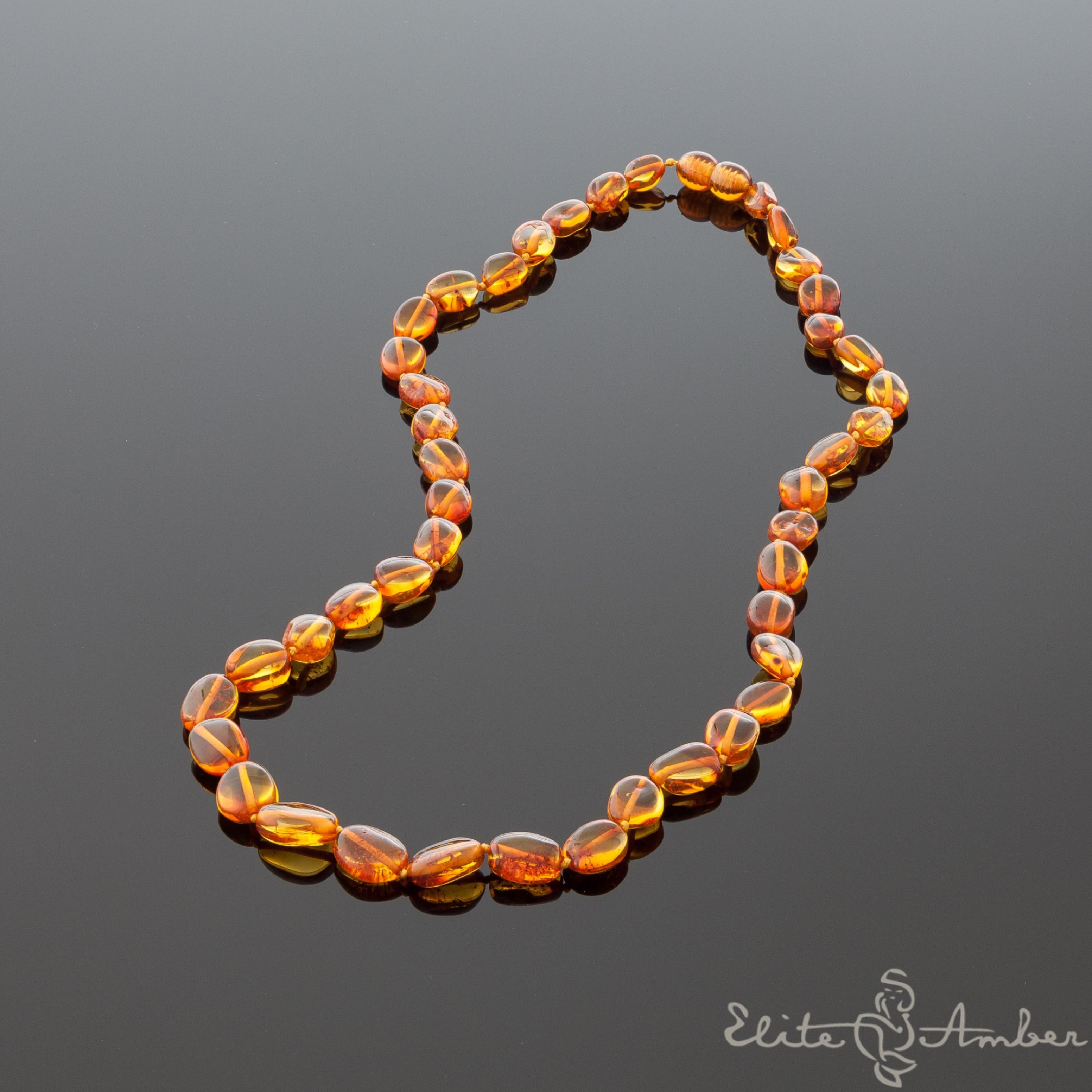 Amber necklace "Polished amber pebbles"