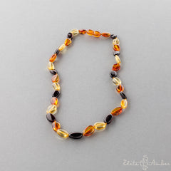 Amber necklace "Multi color amber pebbles"