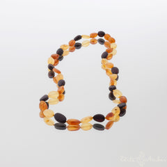 Amber necklace "Multi color amber pebbles (raw)"