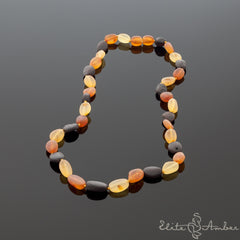 Amber necklace "Multi color amber pebbles (raw)"