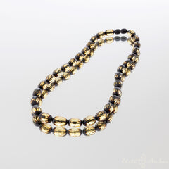 Amber necklace "Black diamond"