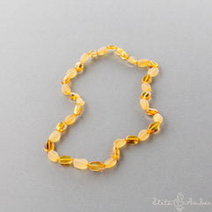 Amber necklace "Lemon amber pebble"