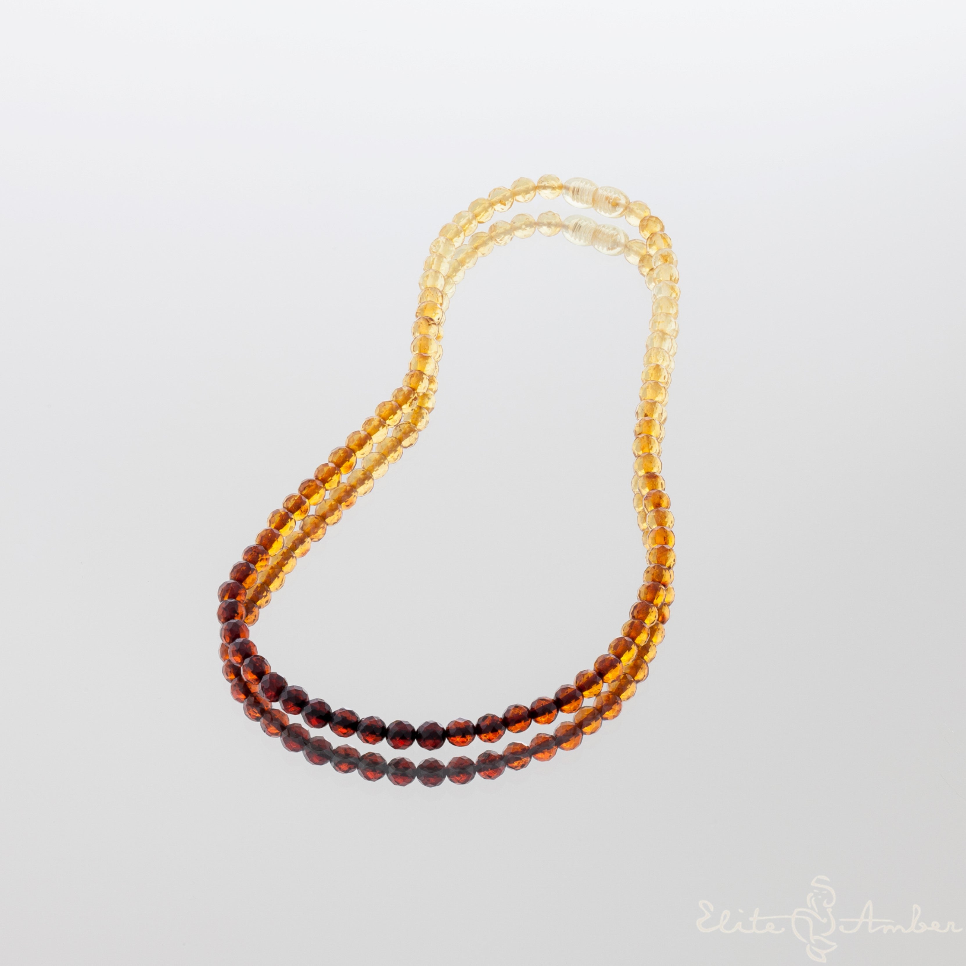 Amber necklace "Glossy rainbow"