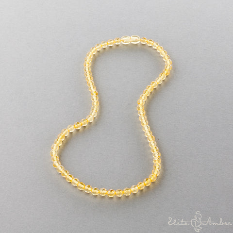 Amber necklace "Glossy lemon"