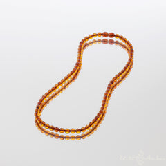 Amber necklace "Glossy cognac"