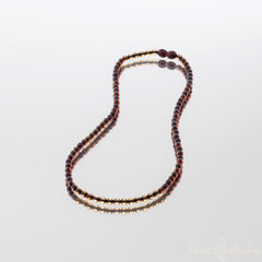 Amber necklace "Glossy night"