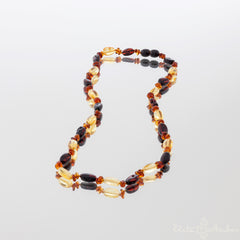 Amber necklace "Cherry pebbles"