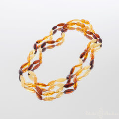 Amber necklace "Colorful grains"