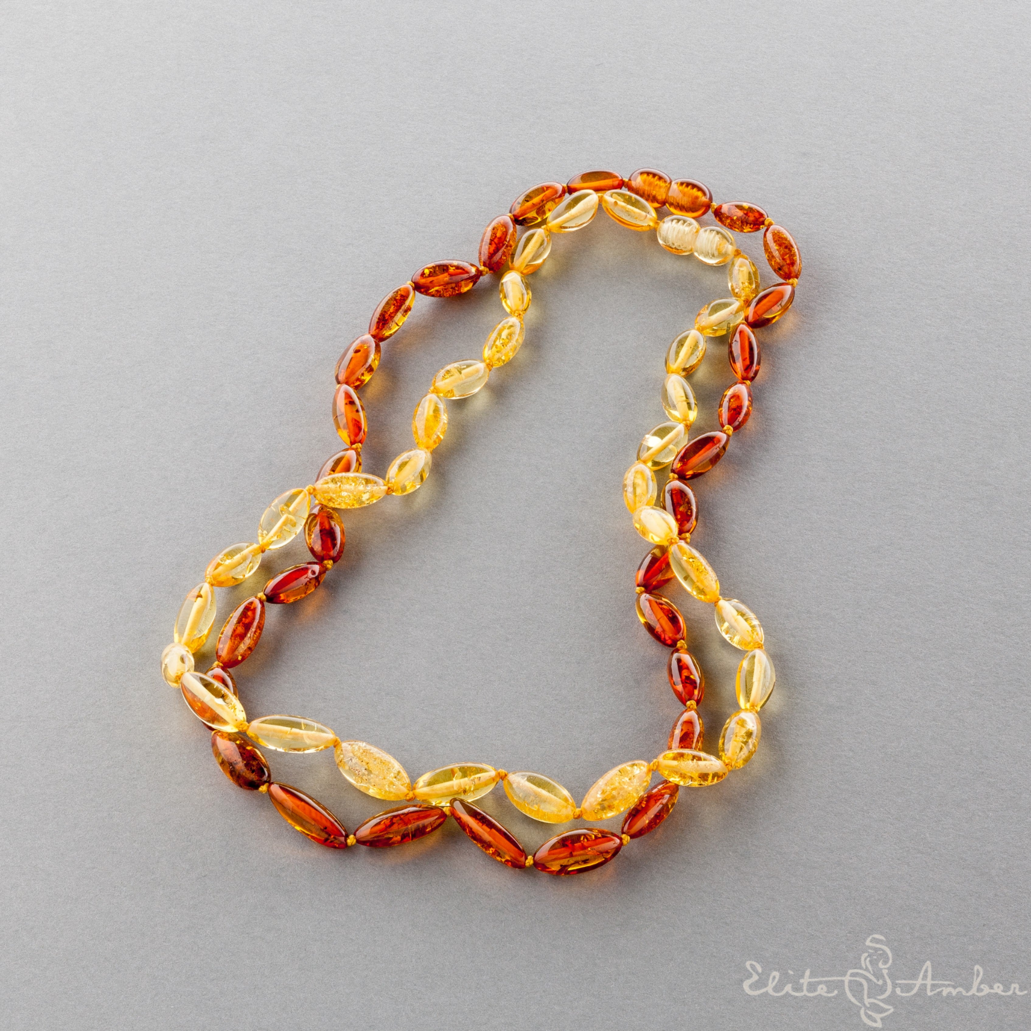 Amber necklace "Honey and lemon grains"