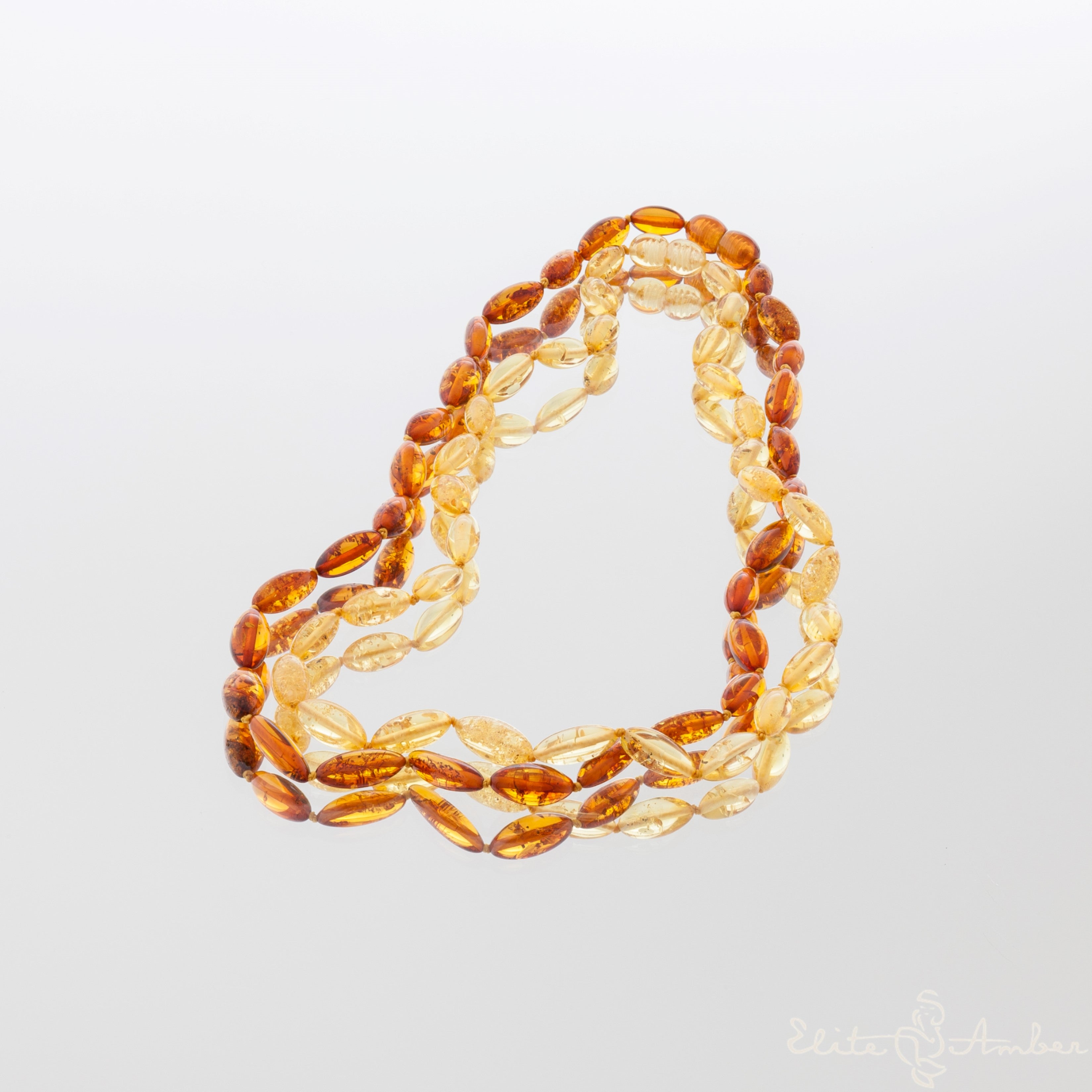Amber necklace "Honey and lemon grains"