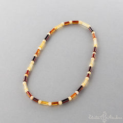 Multi color amber necklace for men