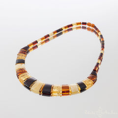Amber necklace "Stylish Cleopatra with insertions"