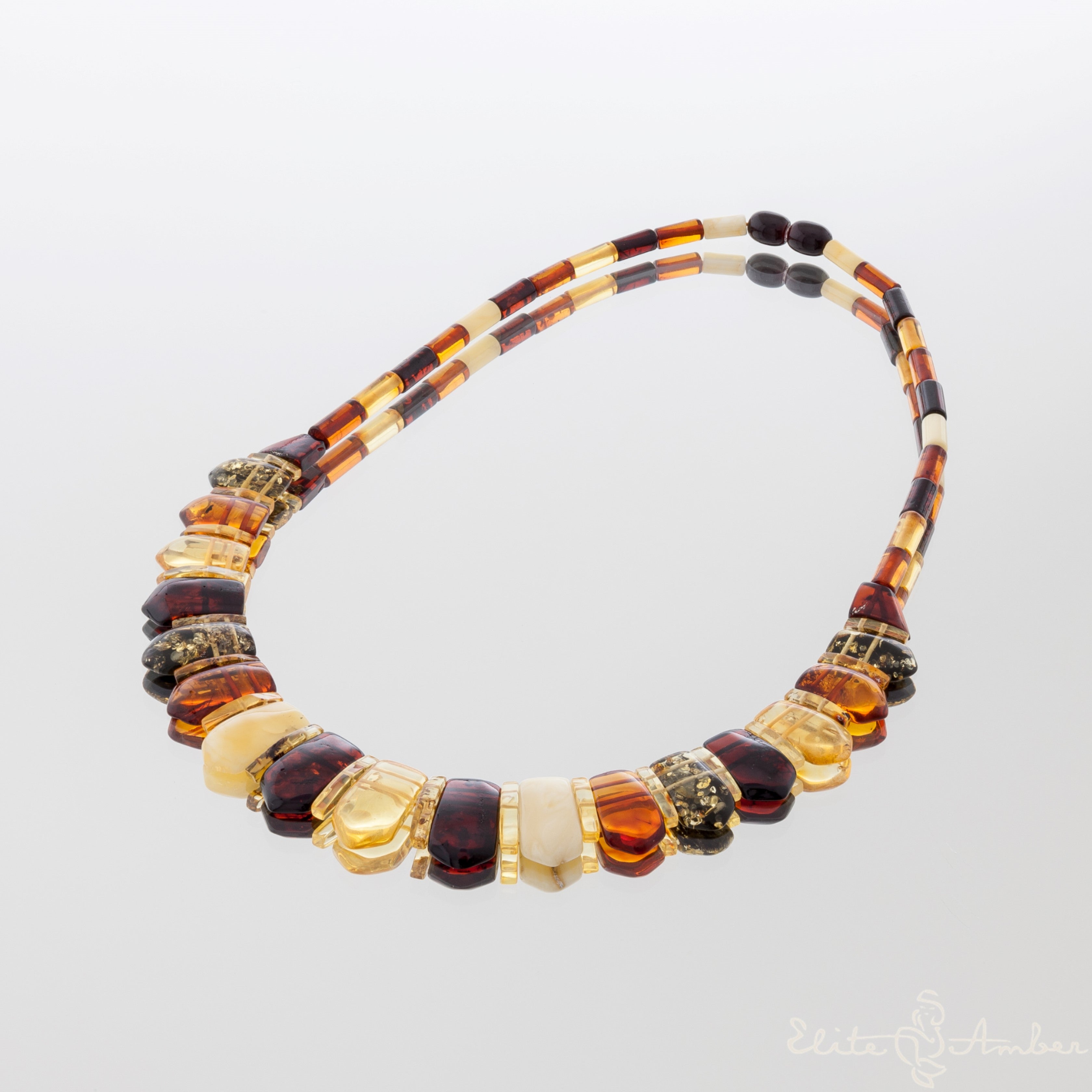Amber necklace "Pentagon Cleopatra"