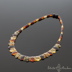 Amber necklace "Small pentagon Cleopatra"