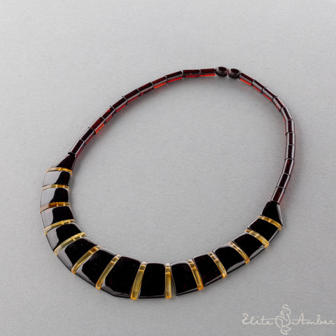 Amber necklace "Stylish cherry Cleopatra"