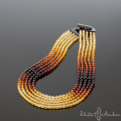 Amber necklace "Queen rainbow"