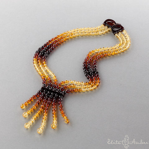 Amber necklace "Queen rain"