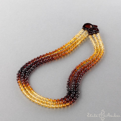 Amber necklace "Queen little rainbow"