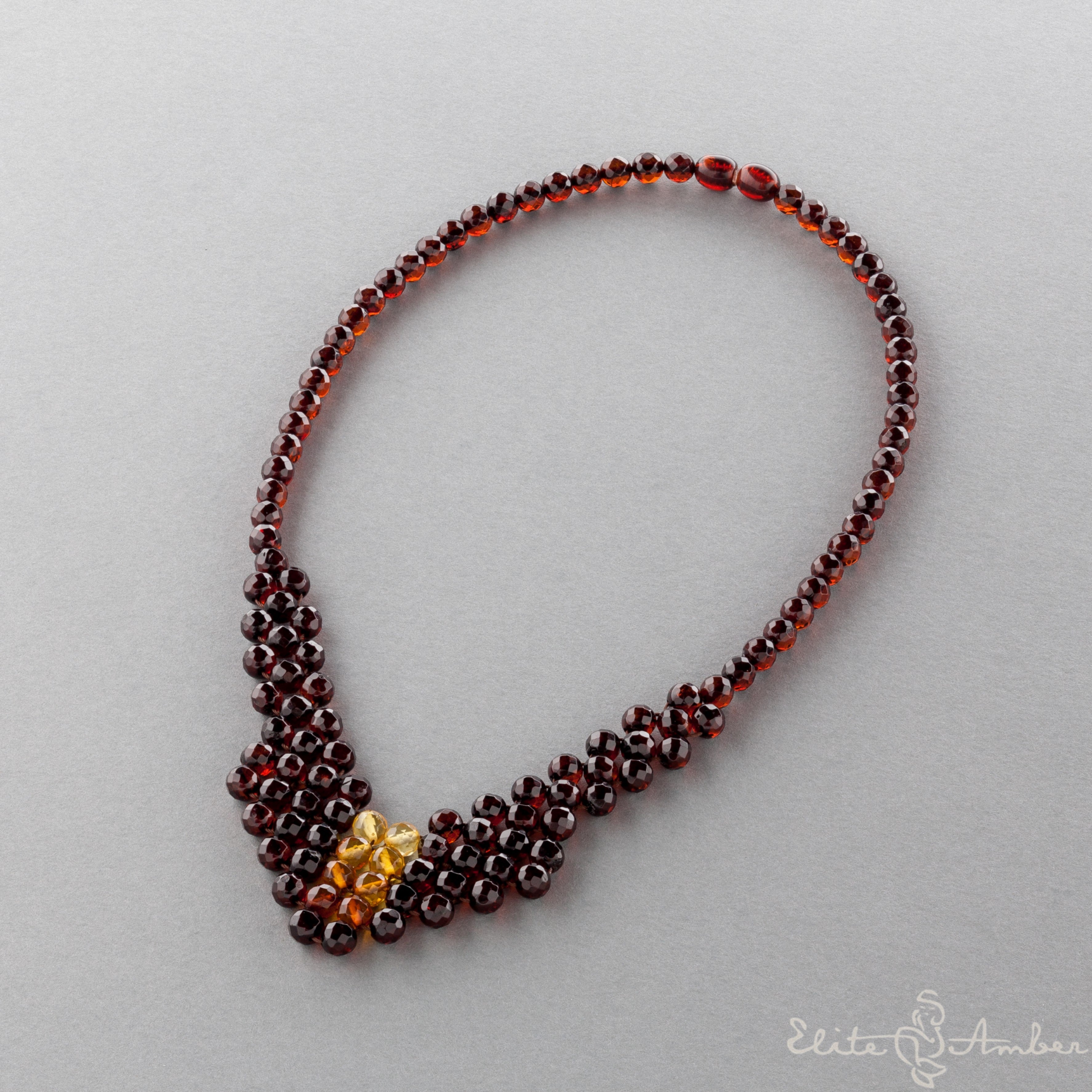 Amber necklace "Princess sun droplet"