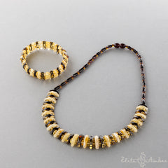 Amber necklace and bracelet "Light elegance"