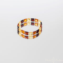 Amber bracelet "Multi color pyramid"