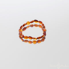 Polished amber pebbles bracelet
