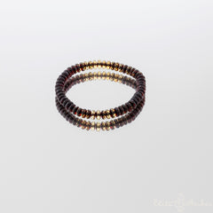 Amber bracelet "Glossy black moon"