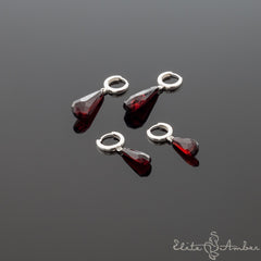 Amber earrings "Cherry droplets"