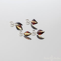 Amber earrings "Yellow cherry leafs"