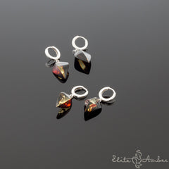Amber earrings "Yellow cherry leafs"