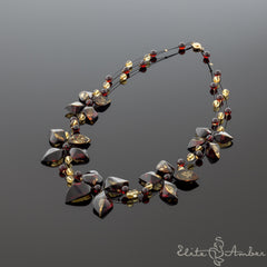 Amber necklace "Brilliant wind flowers"