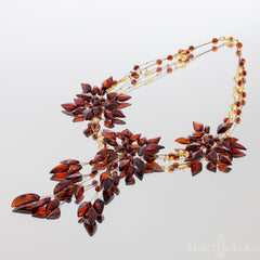 Amber necklace "Amazing honey flowers"